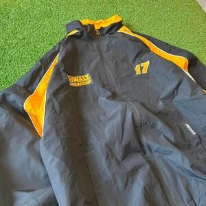 Vintage Matt Kenzith Dewalt Racing black & yellow windbreaker jacket Size xl